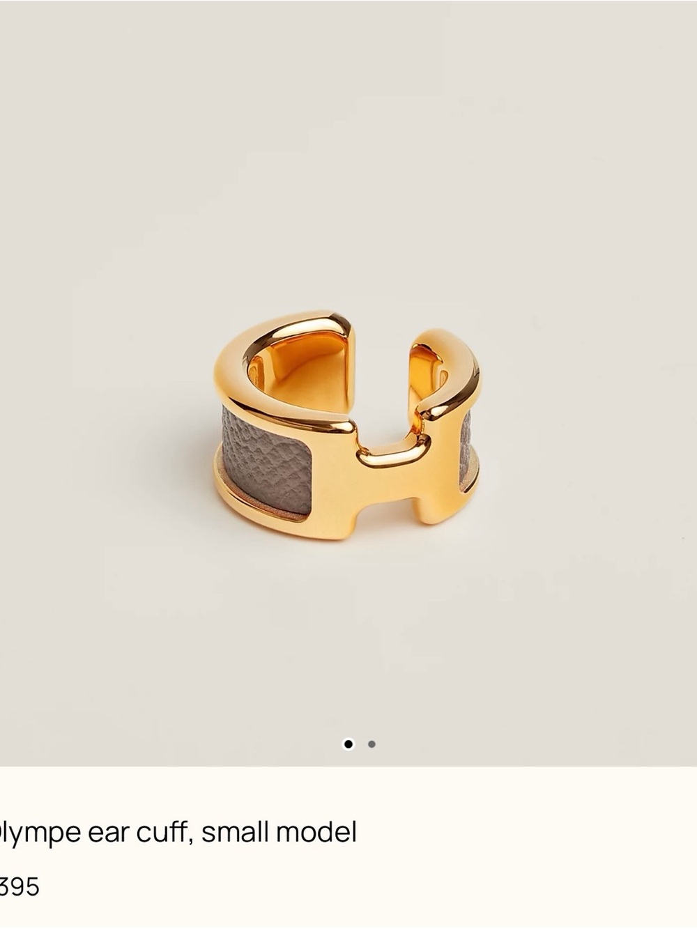 Hermes Gold and Grey H-Cuff Earring - Picture 4 of 5